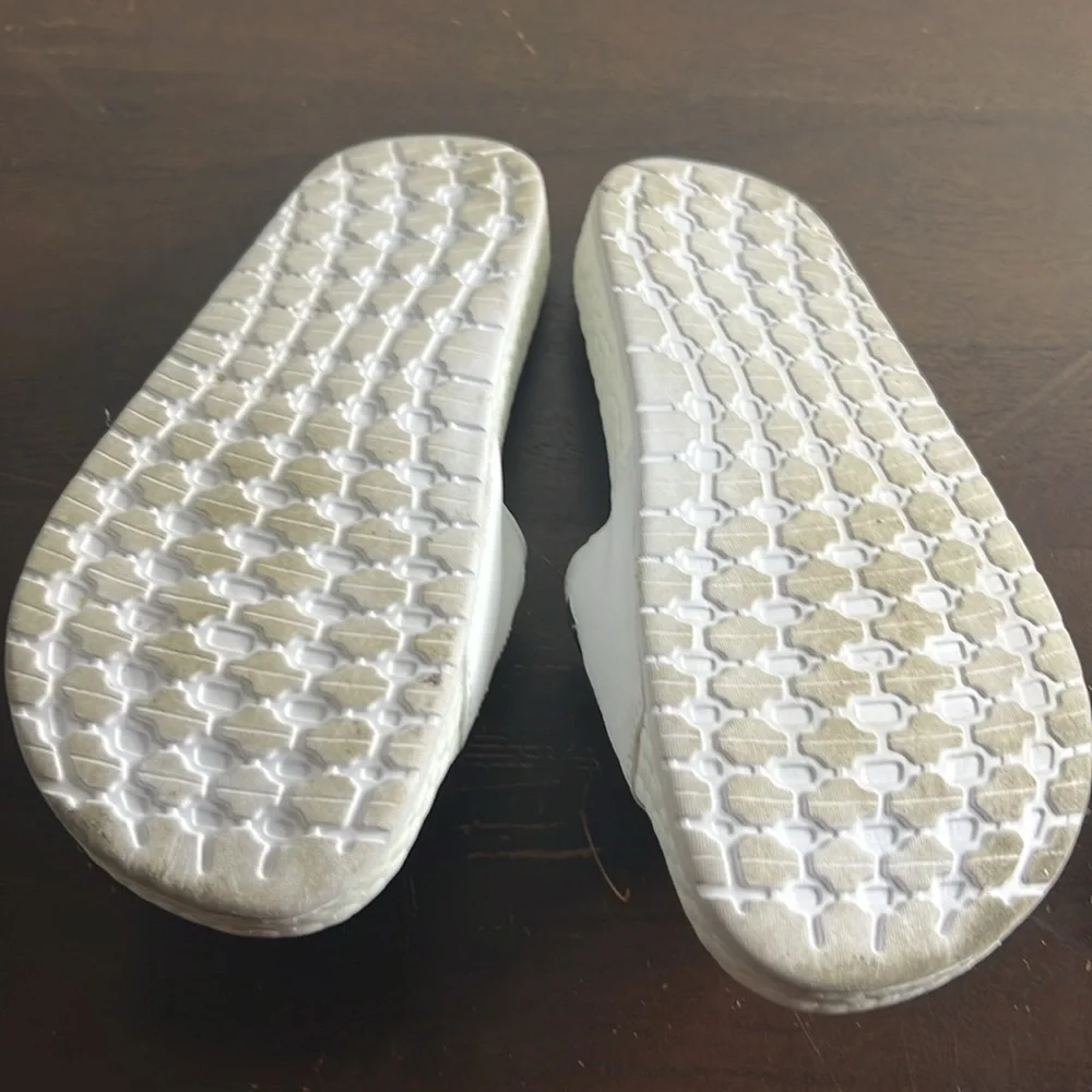 adidas Adilette Boost Slides White Black Stripes